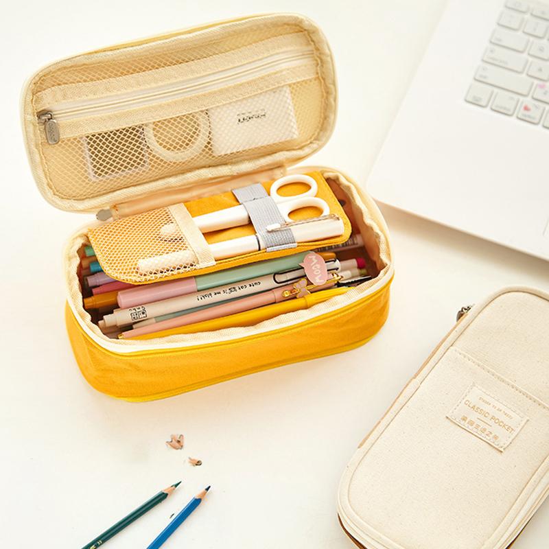 natural canvas pencil bag