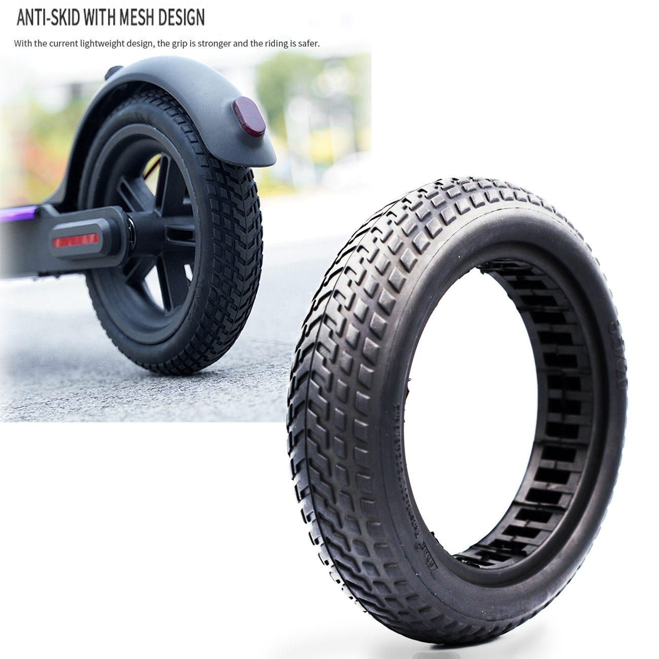 8.5/" Solid Tyre Electric Scooter Spare Tyre for Xiaomi M365 Rear Wheel Assembled