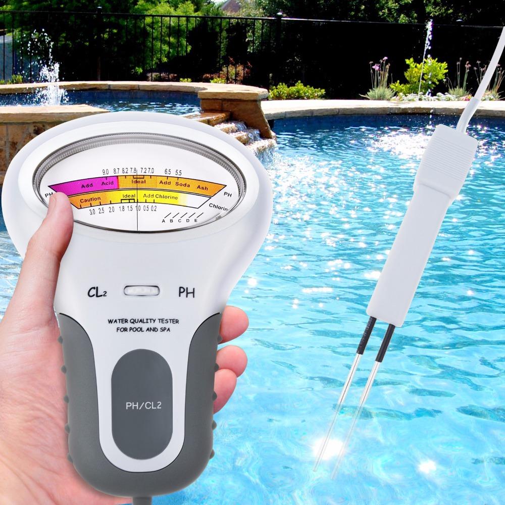 Water Quality PH//CL2 Chlorine Tester Level Meters For Swimming Pool Spa Tubs DE.
