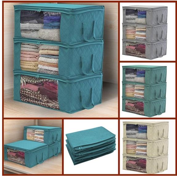 Non Woven Folding Storage Box Quilt Bag Wardrobe Clothing Combo