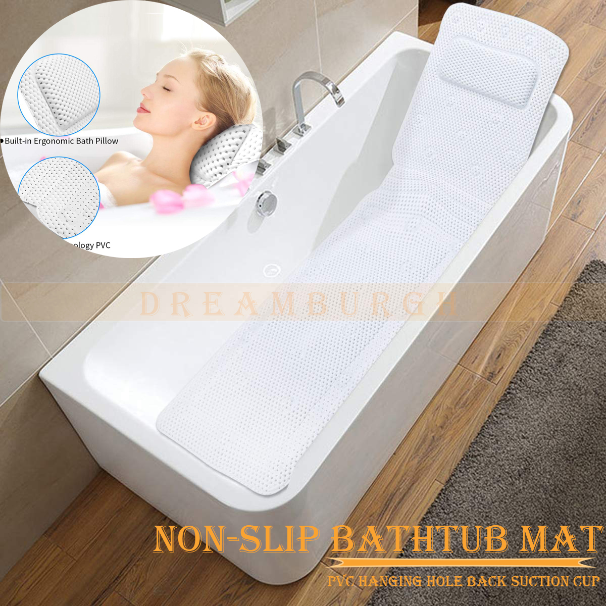 non suction cup bath mat