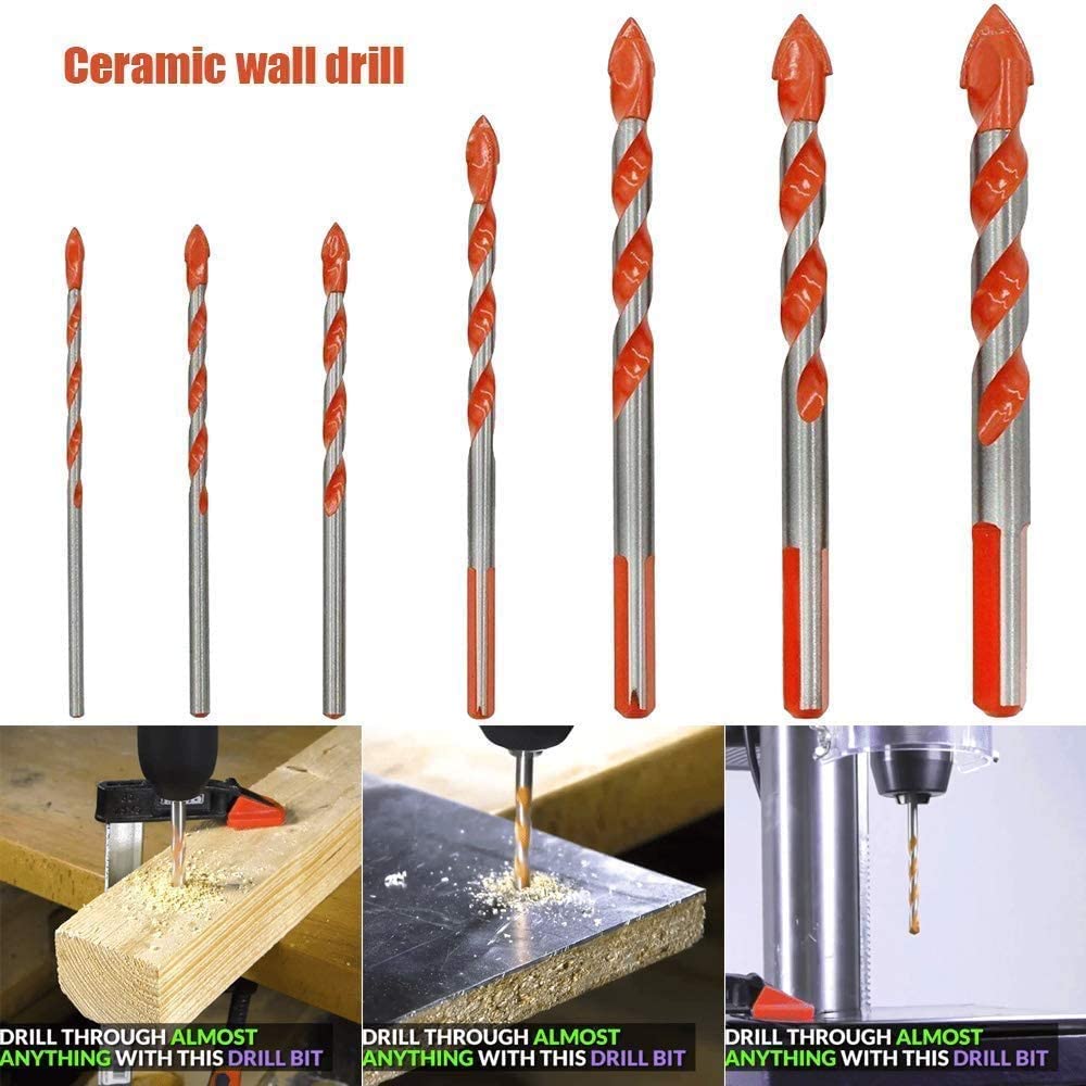 5//7PCS//set Triangular Handle Drill Bits Multifunction Ceramic Metal Bit 3-12mm