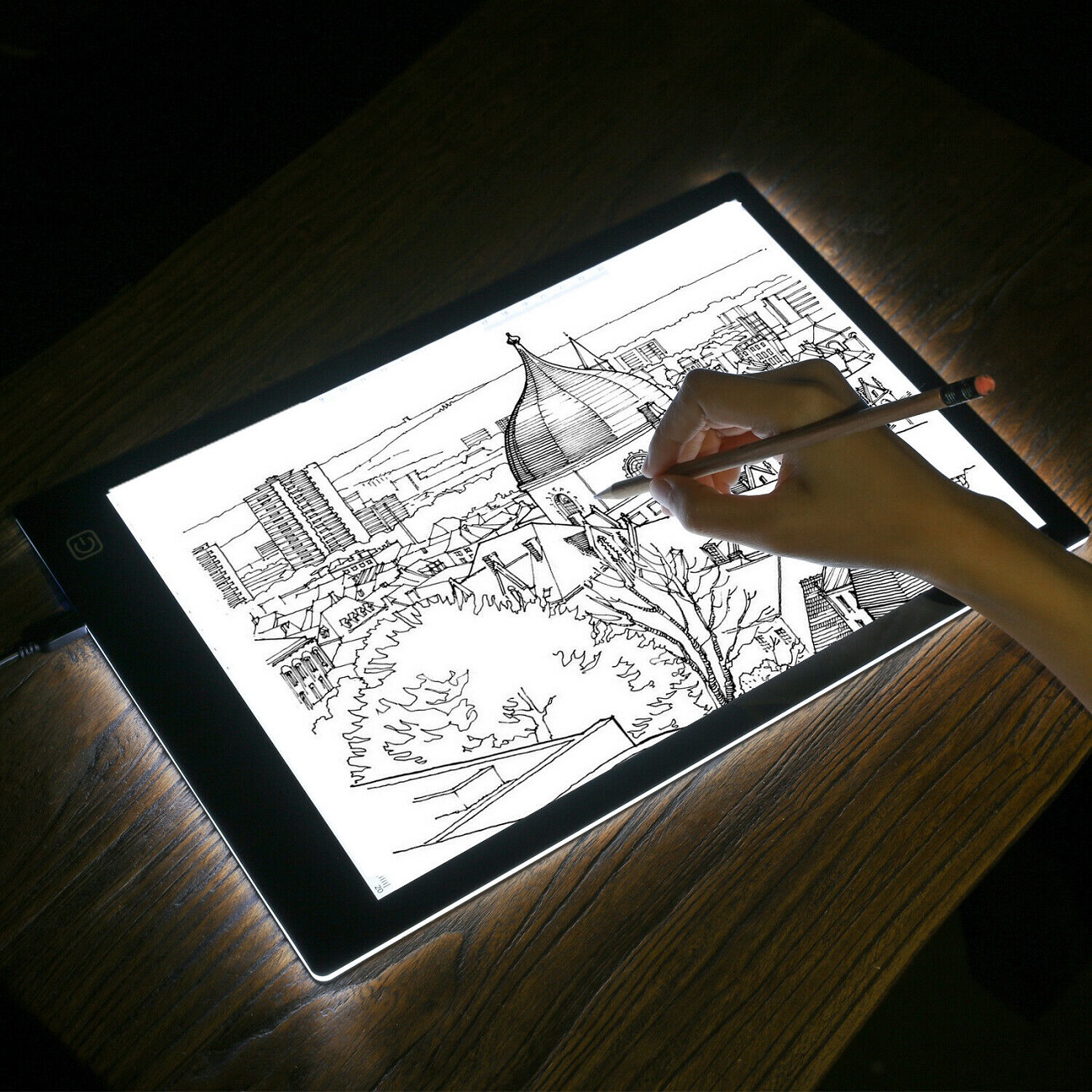 drawing table with light