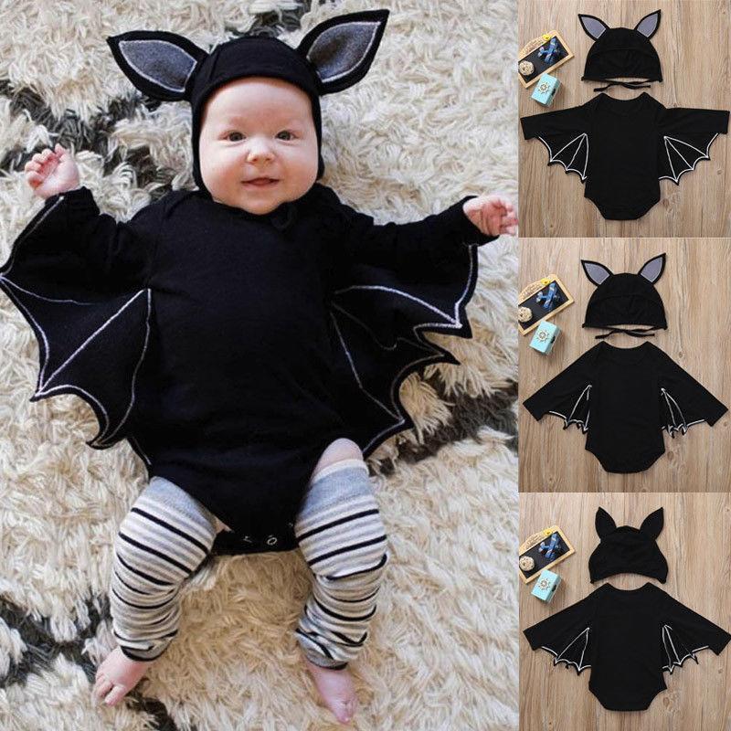 CUTE TODDLER/'S BAT FANCY DRESS//OUTFIT//COSTUME JUMPSUIT WITH WINGS /& HAT AGE 3