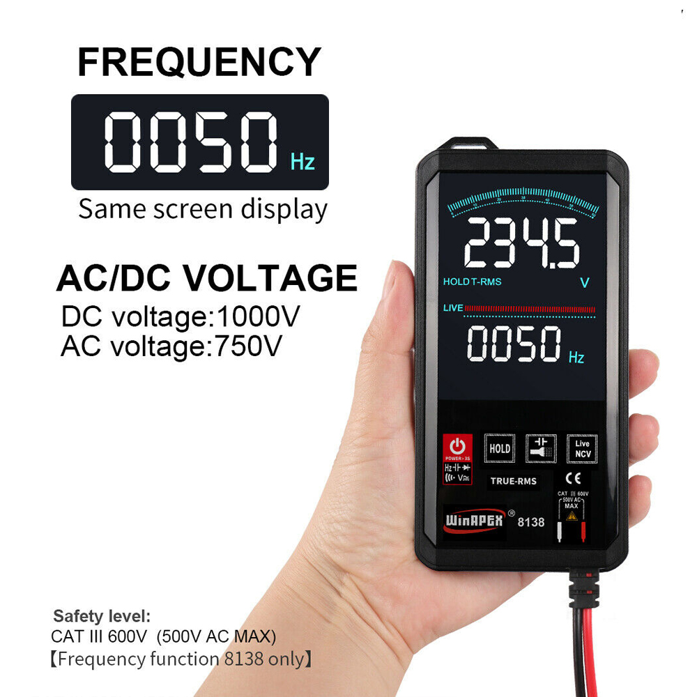 MUSTOOL 8136 Digital Voltmeter Ammeter Multimeters Volt AC DC NCV Tester B MUSTOOL 8136 Digital Voltmeter Ammeter Multimeters Volt AC DC NCV Tester B