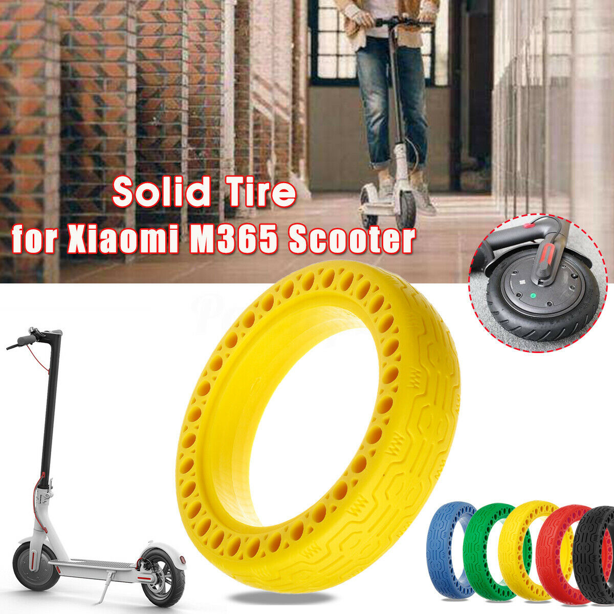 1/2Pcs For Xiaomi M365 Scooter Skateboard Tyre Solid Hole Tires Shock Absorber