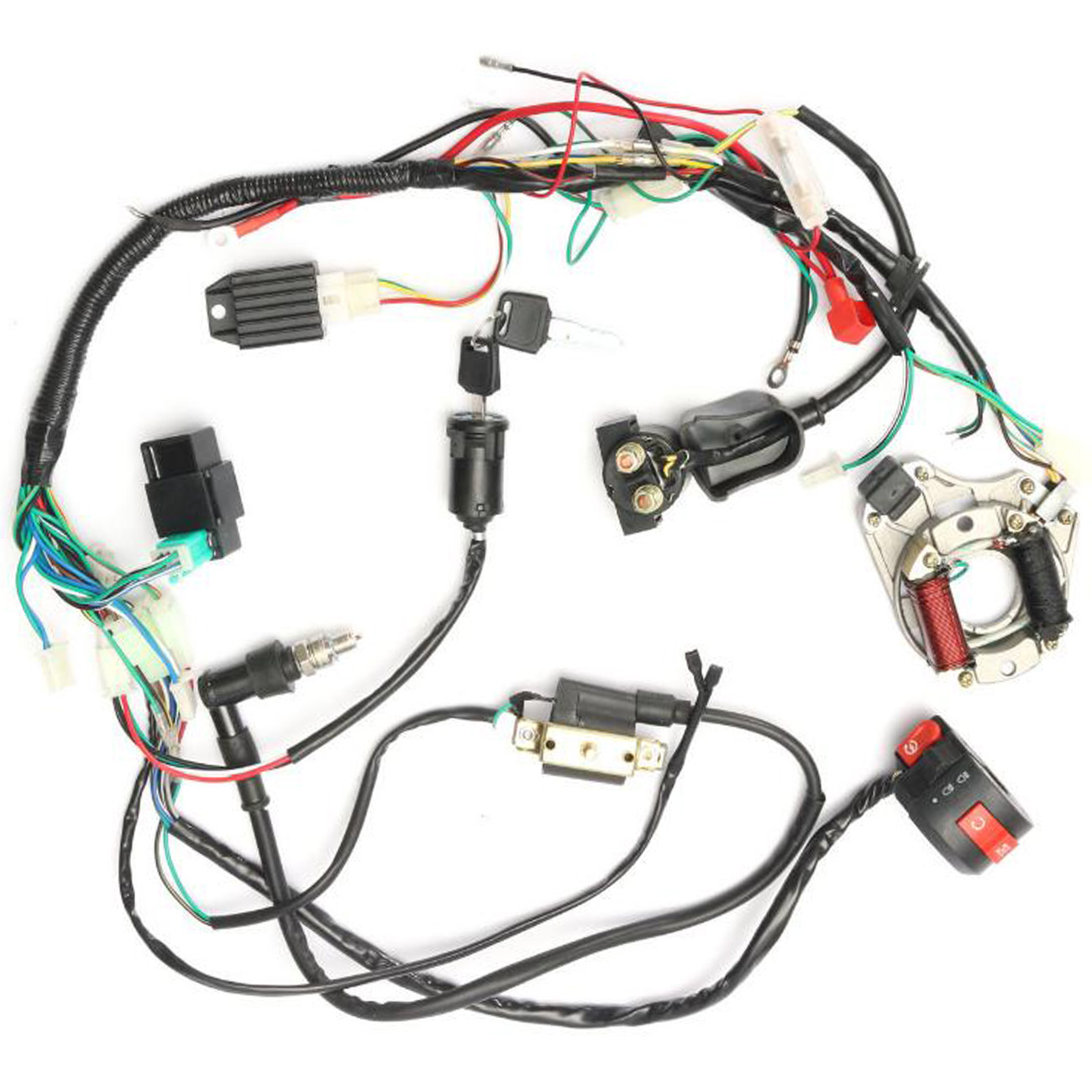 For 50cc 70cc 90cc 110cc 125cc Chinese Quad Electrics Wiring Harness