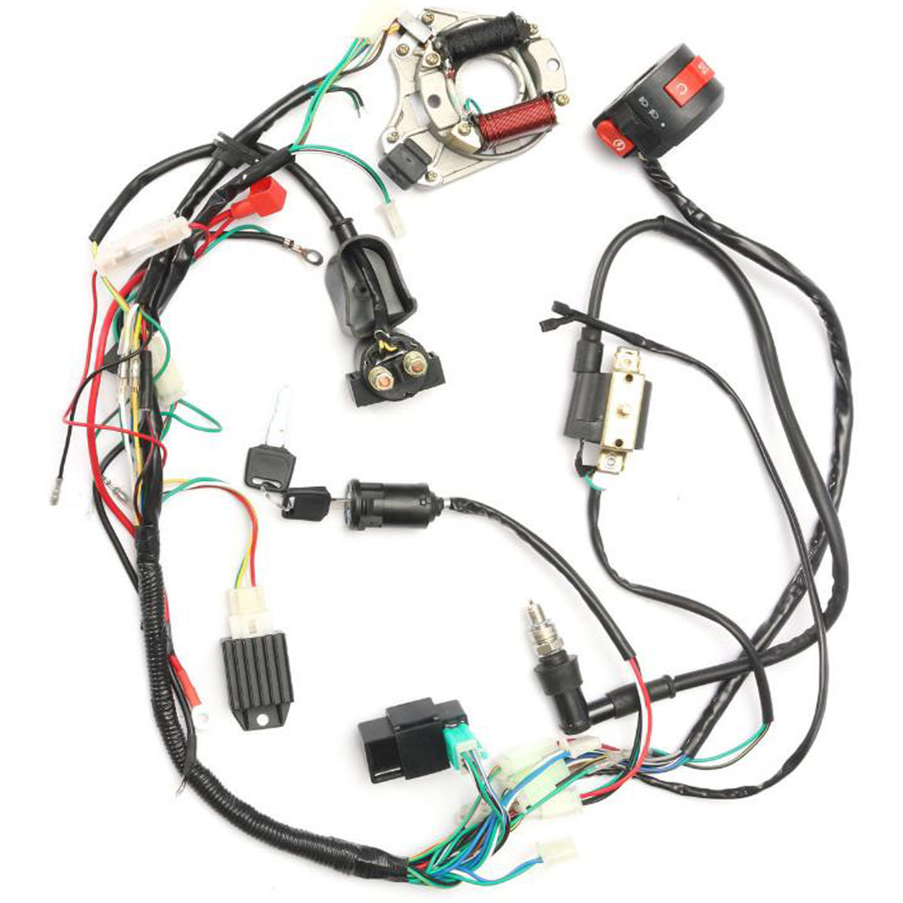 For 50cc 70cc 90cc 110cc 125cc Chinese Quad Electrics Wiring Harness