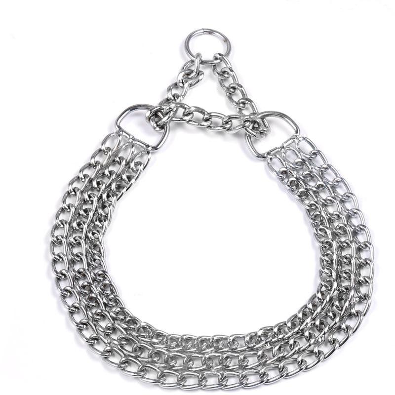 Hunde Kettenhalsband Hund Halsband Dreireihig Metall Hundehalskette