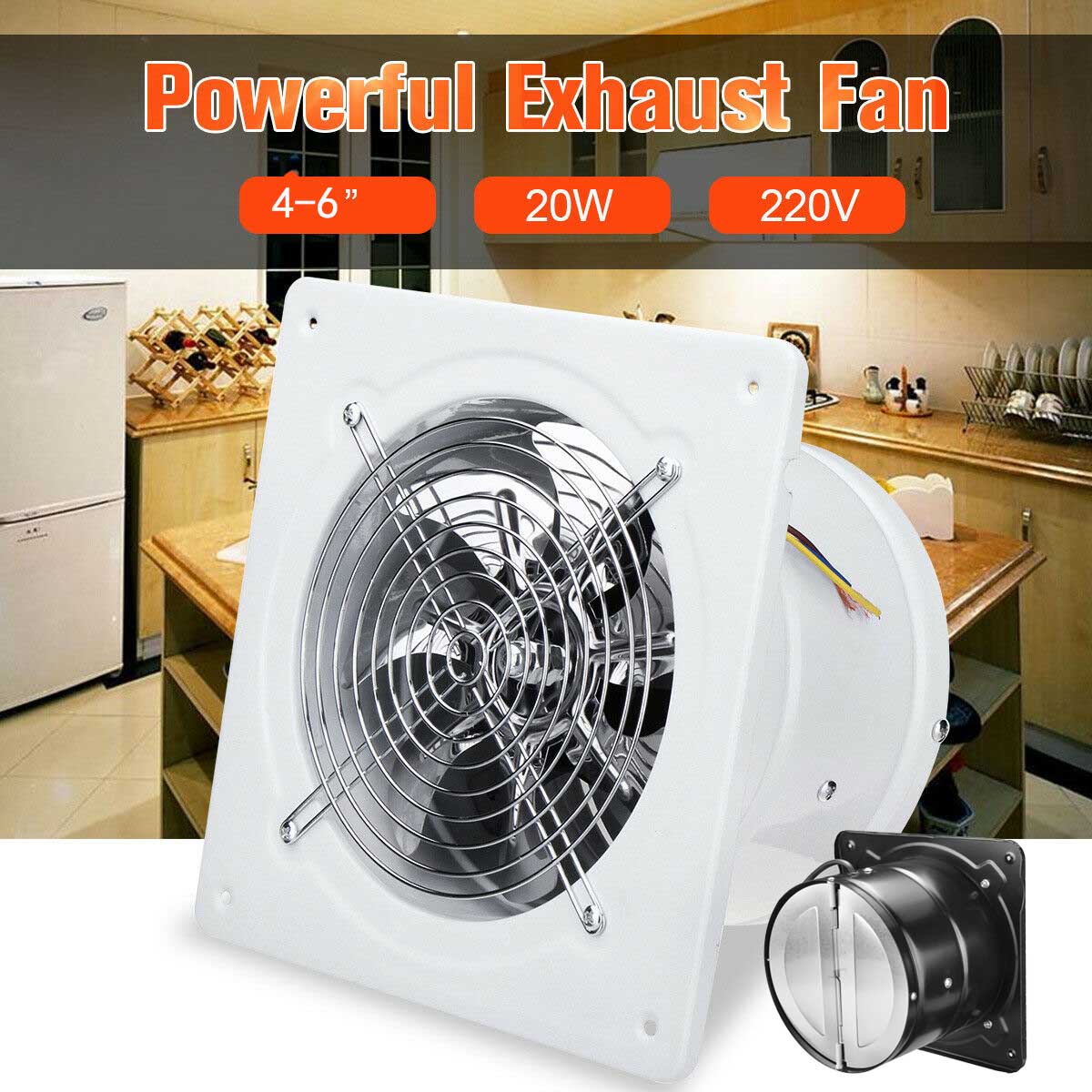 4 6 Inch Silent Wall Extractor Exhaust Ventilation Fan Bathroom Toilet Kitchen Ebay