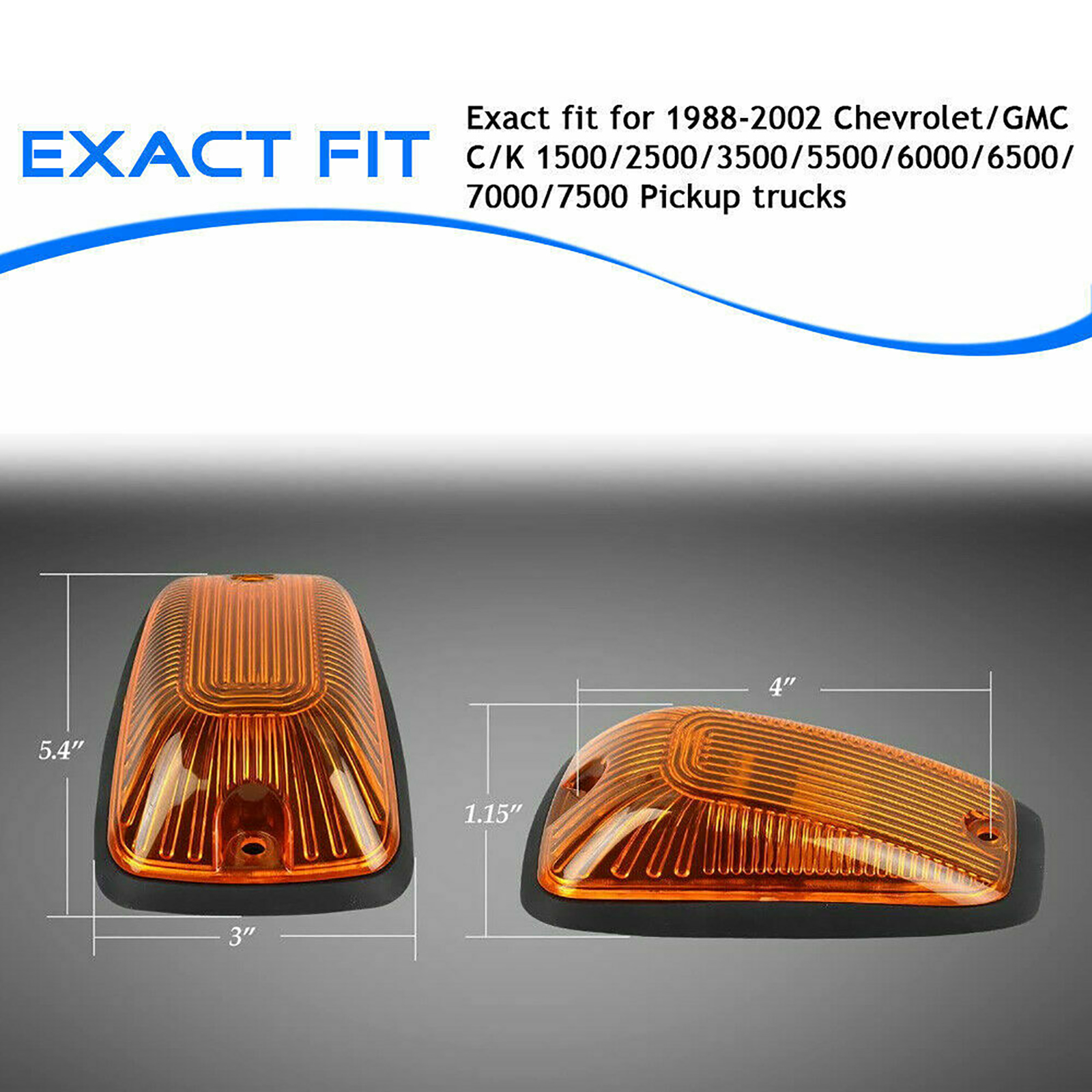 5pcs LED Cab Roof Top Running Marker Lights Amber for
