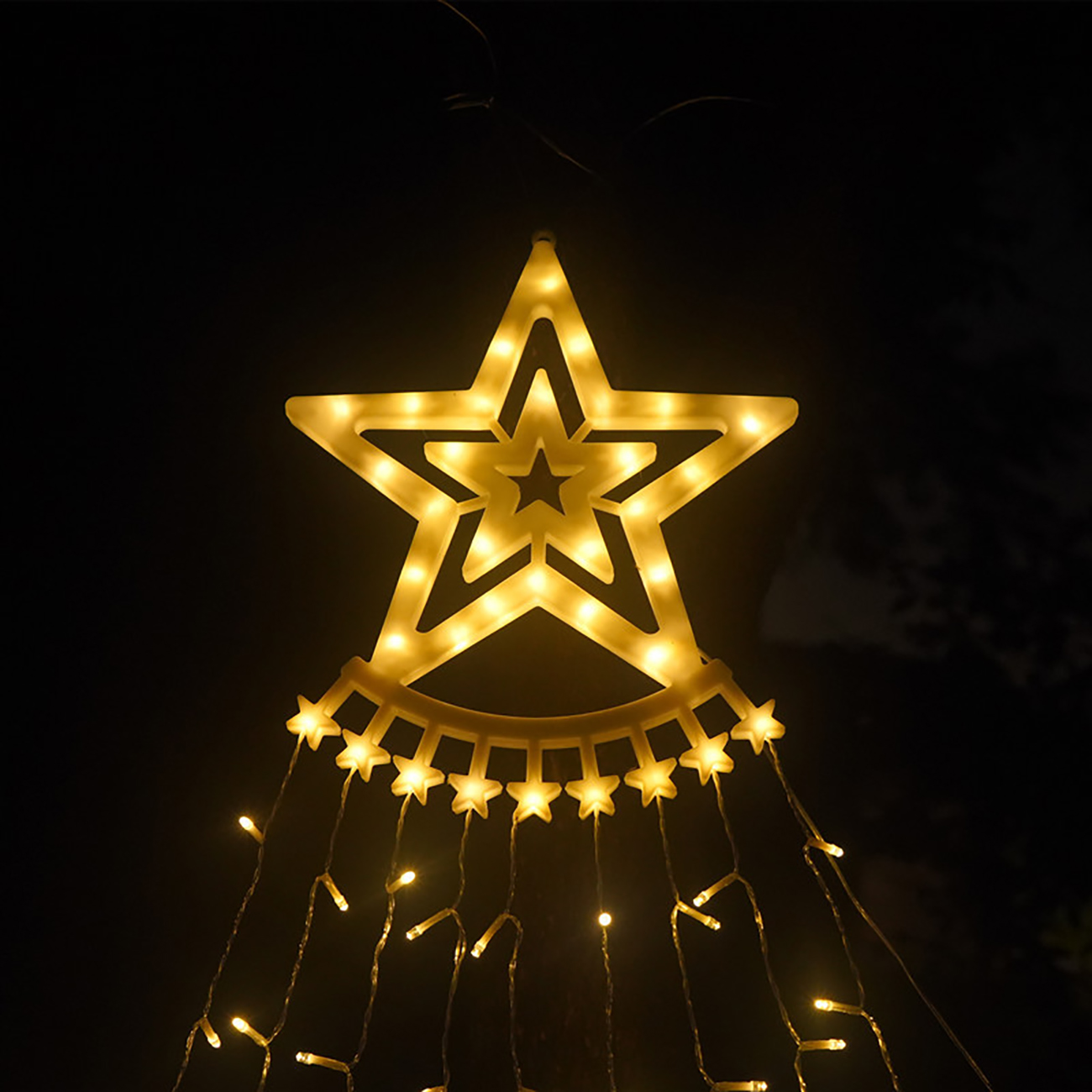 Outdoor Star Lights, 305LED Waterfall Christmas Tree Lights Remote Control  APP Hanging Fairy Light Plug in IP65 Waterproof, for Yard Patio Roof