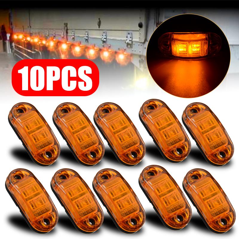 10 PCS ORANGE MARKER SIDE LED TRAILER LORRY RECOVERY POSITION LIGHTS