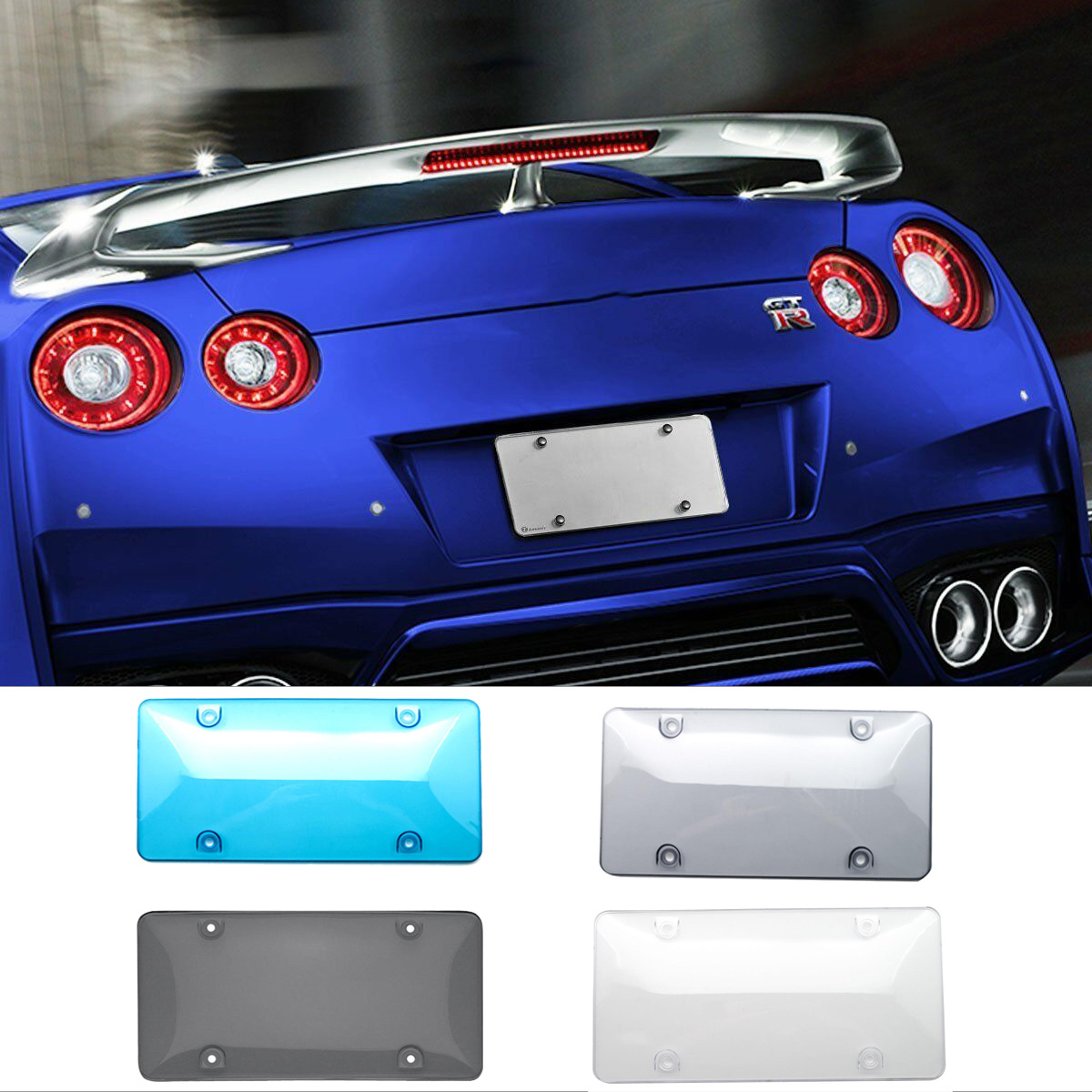 One Pair Universal Front Rear Car License Plate Cover Frame Shield