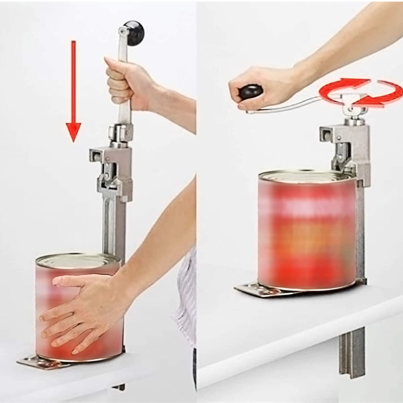 Manual Can Opener, Desktop Mounted Small Screw In Base Heavy Duty Mandrel Can  Opener Iron With Screws For Restaurants 